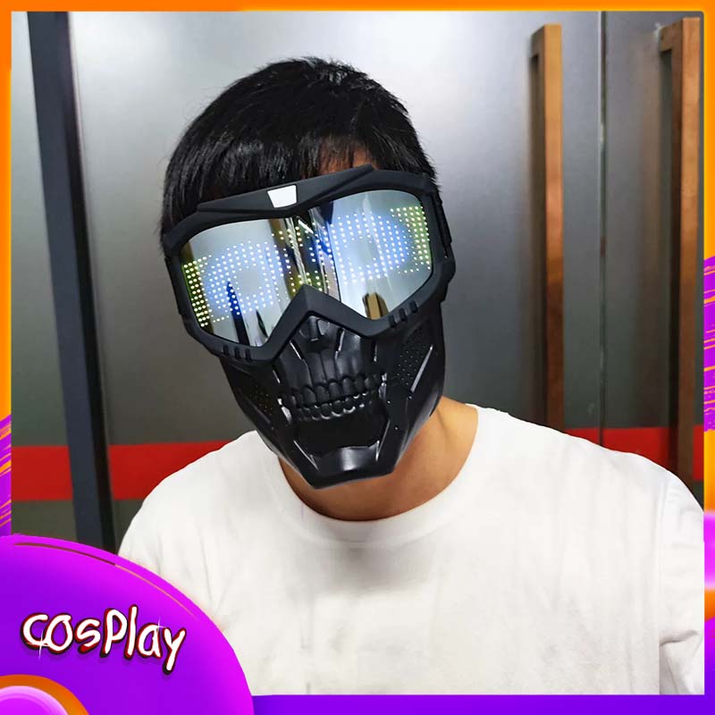 Cosplay Prop Pattern - قناع سايبر بانك للتنكر، قناع تكتيكي
